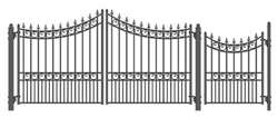 Set of ALEKOÂ® MANHATTAN Style Steel Swing Single Driveway 12 ft with Pedestrian Gate 4 ft