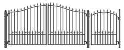 Set of ALEKOÂ® MUNICH Style Steel Swing Single Driveway 12 ft with Pedestrian Gate 4 ft