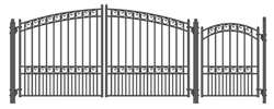 Set of ALEKOÂ® PARIS Style Steel Swing Dual Driveway 12 ft with Pedestrian Gate 4 ft