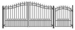 Set of ALEKOÂ® ST.PETERSBURG Style Steel Swing Dual Driveway 12 ft with Pedestrian Gate 4 ft