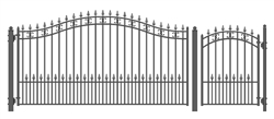 Set of ALEKO&reg; ST.PETERSBURG Style Steel Swing Single Driveway 3.7m with Pedestrian Gate 1.2 m