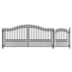 Set of ALEKOÂ® LONDON Style Steel Swing Dual Driveway 14 ft with Pedestrian Gate 4 ft