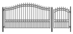 Set of ALEKO&reg; LONDON Style Steel Swing Single Driveway 4.3 m with Pedestrian Gate 1.2 m