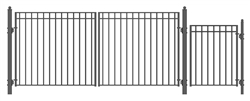 Set of ALEKO&reg; MADRID Style Steel Swing Dual  Driveway 4.3 m with Pedestrian Gate 1.2 m