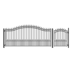 Set of ALEKO&reg; PRAGUE Style Steel Swing Single Driveway 4.3m with Pedestrian Gate 1.2 m