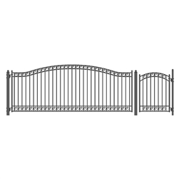 Set of ALEKO&reg; DUBLIN Style Steel Swing Single Driveway 4.9 m with Pedestrian Gate 1.2 m