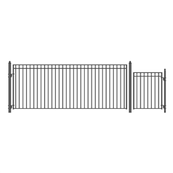 Set of ALEKO&reg; MADRID Style Steel Swing Single Driveway 4.9 m with Pedestrian Gate 1.2 m