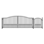 Munich Swing Dual Steel Driveway with Pedestrian Gate