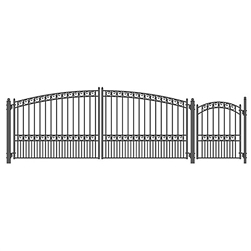 Set of ALEKO&reg; PARIS Style Steel Swing Dual Driveway 4.9 m with Pedestrian Gate 1.2 m