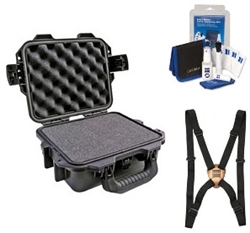 Deluxe Binocular Care Kit (Includes rugged and padded hard case, twist and flex binocular suspenders and deluxe lens cleaning kit)