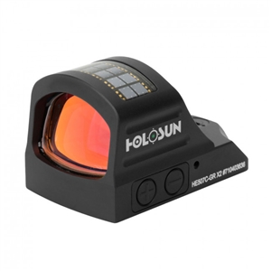 HOLOSUN OPEN REFLEX SIGHT - BLACK, 2 MOA GREEN DOT & 32 MOA RING, ALUMINUM