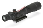 TRIJICON ACOG 5.5x50mm Dual Illuminated Red Chevron Flat Top .223 Ballistic Reticle with Flat Top Adapter
