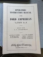 Ford Operator Instructions for GPA (G504)