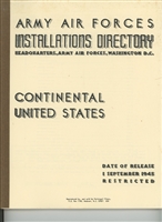 Army Air Forces, Installations Directory, Continental US