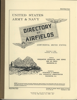 Army Air Forces, Directory of Airfields (Continental United States)