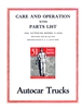 Care and Operation with Parts List for 1941 Autocar Model U-4044