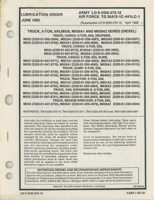 LO 9-2320-272-12 Lubrication Order