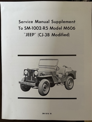 Supplement to CJ-3B Manual covering the M606 military version.  4 pages