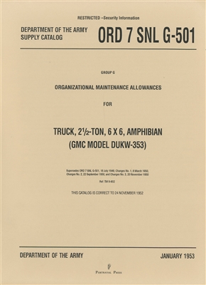 ORD 7 G501 DUKW Basic Parts Manual