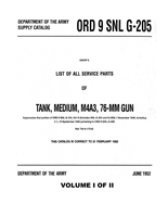 ORD 9 G205 Illustrated Parts Manual (Sherman Tank M4A3, G104)