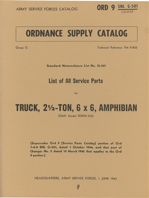 ORD 9 G501, GMC DUKW Illustrated Parts Manual (1945)