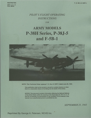 T.O. No. 01-75FF Flight Operating Instructions for the Lockheed P-38 Lightning of WW2