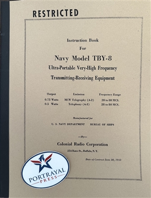 Instruction Book Navy Model TBY-8 (Code Talker Radio)