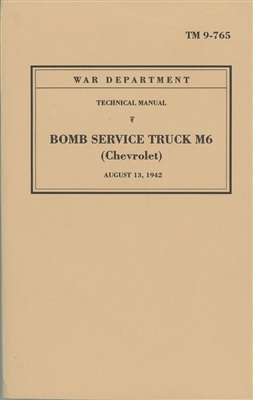 TM 9-765 Operation & Maintenance.  Chevrolet, 1 1/2 Ton M6 Bomb Service Truck. G506