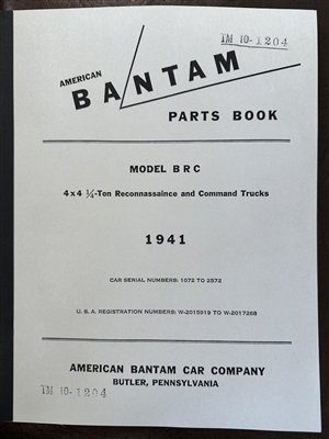 TM 10-1204 Illustrated Parts Manual (Bantam BRC)