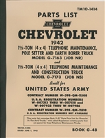 TM 10-1414 Parts Manual, 1 1/2 Chevrolet Truck, G-7163