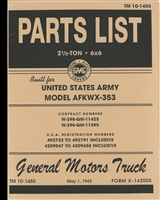 TM 10-1450 Parts Manual for 2 1/2 Ton 6x6 Model AFKWX-353