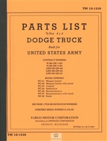 TM 10-1530 Parts Manual Dodge 3/4 (G502)