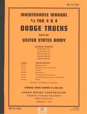 TM 10-1531 Maintenance Manual (Dodge G502)