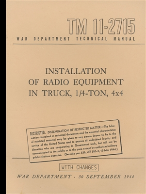 TM 11-2715 Radio Installation Manual for MB/GPW (G503)