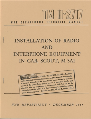 TM 11-2717 Installation of Radio Equipment in Car, Scout, M3A1