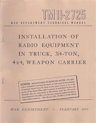 TM 11-2725 Radio Installation