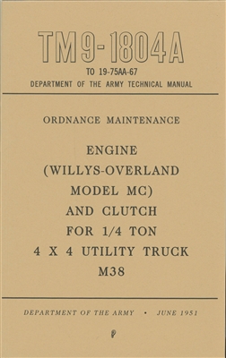TM 9-1804A Rebuild Manual for M38 Engine and Clutch (G740)