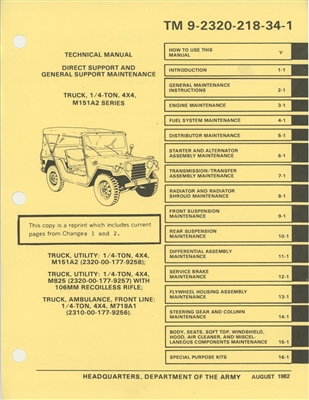 TM 9-2320-218-34-1  Rebuild Manual for M151A2