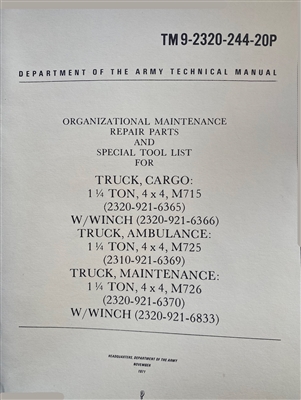 TM 9-2320-242-20P Gamma Goat Parts Manual (1971)