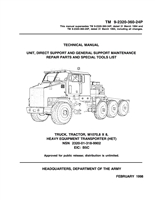 TM 9-2320-360-24P Complete Illustrated Parts Manual for M1070 Series "HET"