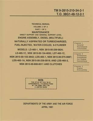 TM 9-2815-210-34 Rebuild: Engine Models LD465, LDS465 (1981 Edition)