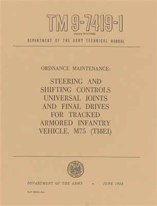 TM 9-7419-1 Rebuild Steering and Shifting Controls Universal Joints and Final Drives for M75 (G260)