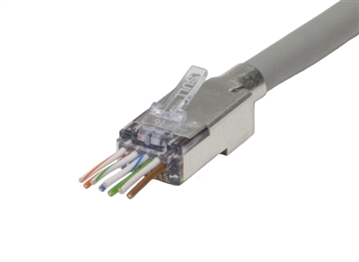 Platinum Tools 105029 ezEX48 Shielded External Ground CAT6A Connectors - Bag of 100