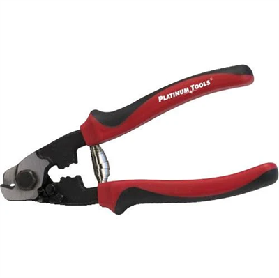 Platinum Tools 10513C Wire Rope Cutter with red handles