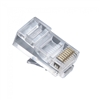 Platinum Tools 106150 Standard CAT5e (8P8C) RJ45 Round-Solid 3 Prong Modular Plugs Bag of 500 - Clear