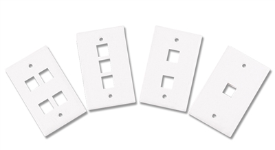 Primex Single-Gang, 1-4 Port Wall Plates (125-0957-WT)