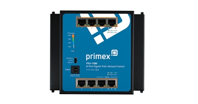 Primex 125-1893 PXU-1G44 8-Port unmanaged Gigabit network switch (hybrid 4 PoE+/4 network)