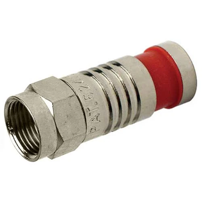 Platinum Tools RG59 F connector Male compression RED Banded - Single