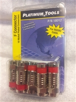 Platinum Tools RG59 F connector 10 PACK Male compression RED Banded