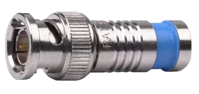 Platinum Tools 18035 BNC Connector Male Compression Quad Shielded BLUE Banded RG6 - Single